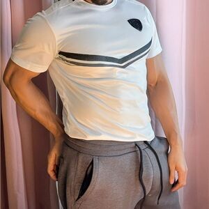 Emporio Armani White and Black Short Sleeve Tee